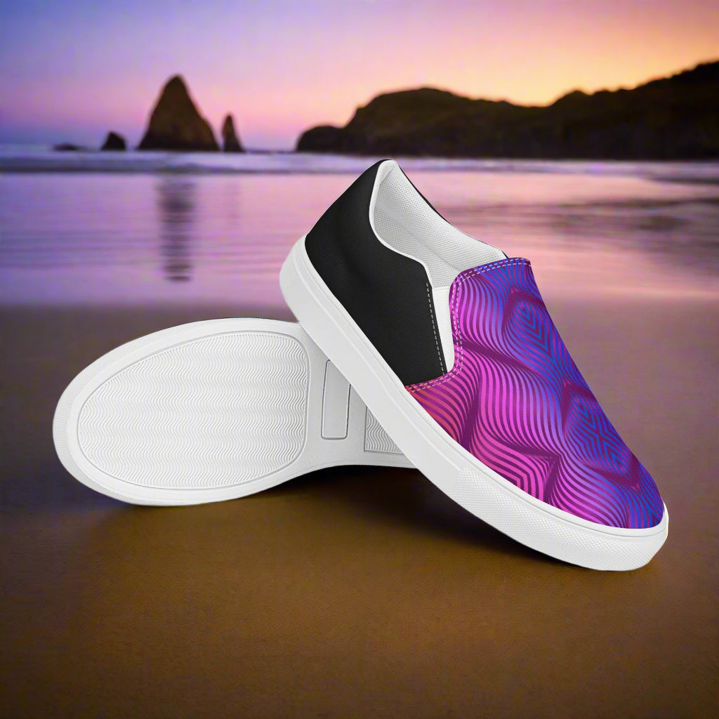Skater Purple Halftone Slip-on Canvas Shoes with a stylish design perfect for casual wear