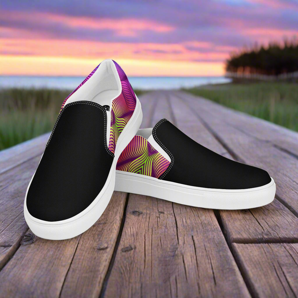 Skater Purple Two Tone Slip-On Canvas Shoes with a unique design for casual wear and comfort