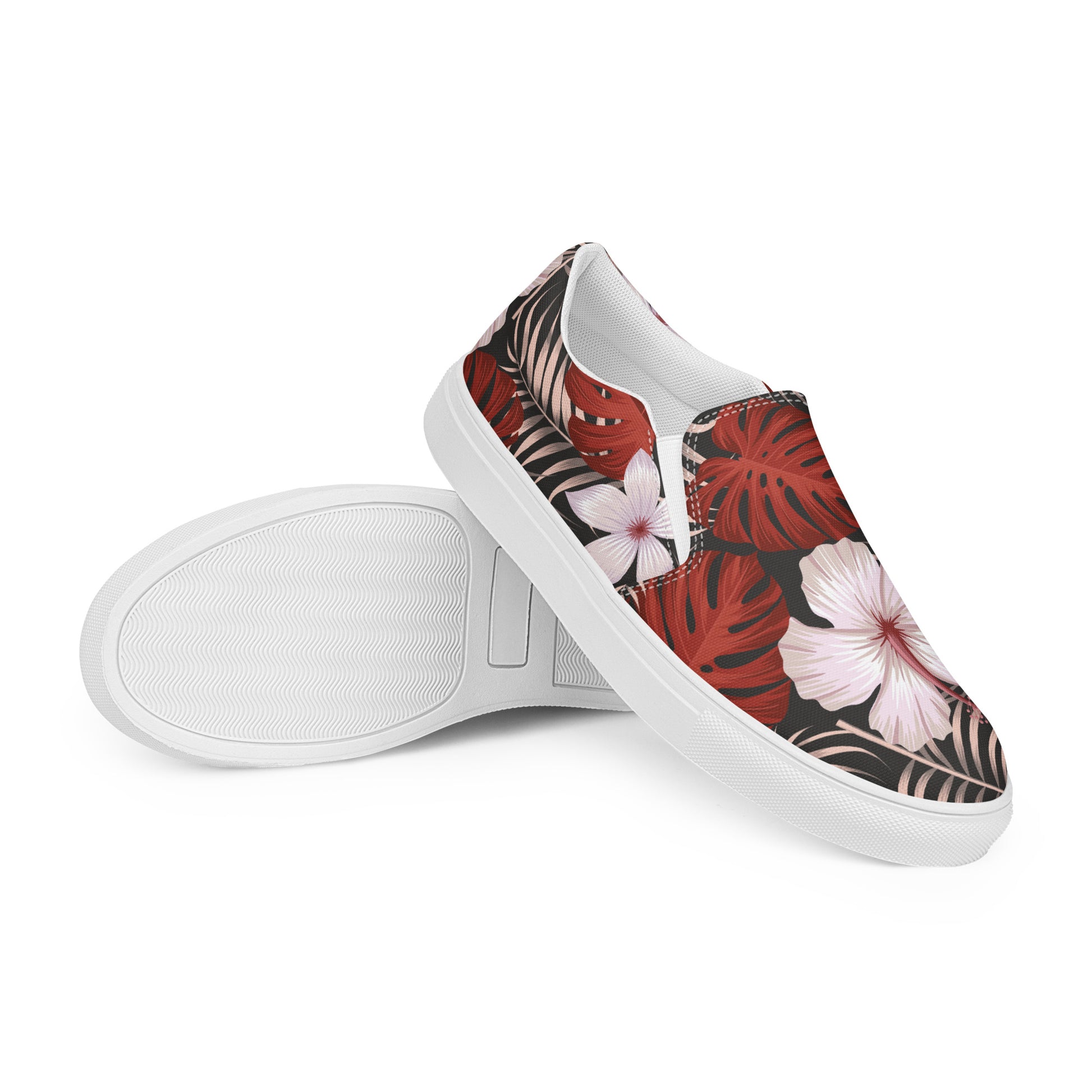 WildSage Market Slip-on Canvas Floral Print Shoes with vibrant tropical design and comfortable fit