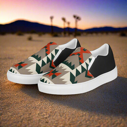 Slip-on Canvas Shoes Big Mesa Halftone featuring a colorful geometric design for casual wear