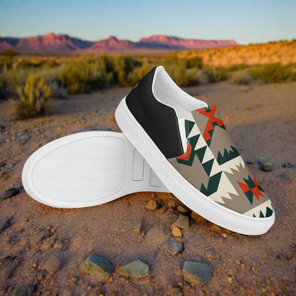 WildSage Market Slip-on Canvas Shoes Big Mesa Halftone featuring a stylish geometric design