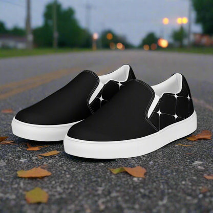Slip-on Canvas Shoes Black Diamond Two Tone with a stylish design for casual wear