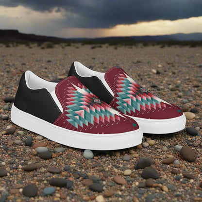 WildSage Market Slip-on Canvas Shoes Chinle Halftone with a geometric design on a textured surface
