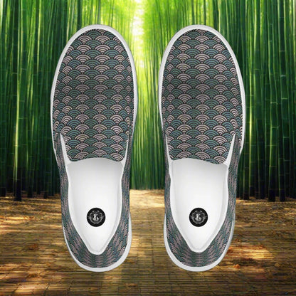 Slip-on Canvas Shoes Sea Foam with Stylish Wave Pattern for Comfortable Everyday Wear