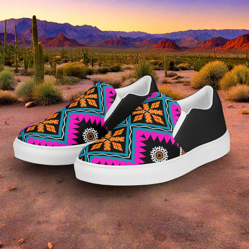 Colorful slip-on canvas shoes Sonyeta Halftone featuring vibrant patterns for casual wear.