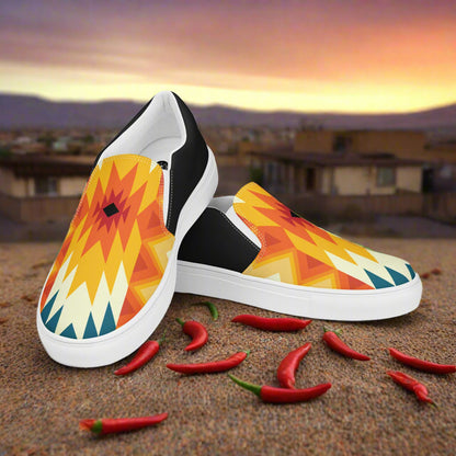 Colorful Slip-on Canvas Shoes Sundance Halftone with geometric patterns on a stylish design