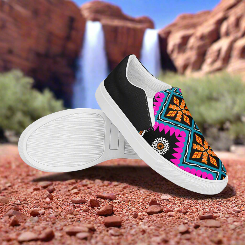 Colorful Slip-on Canvas Shoes Sonyeta Halftone with vibrant patterns suitable for casual wear