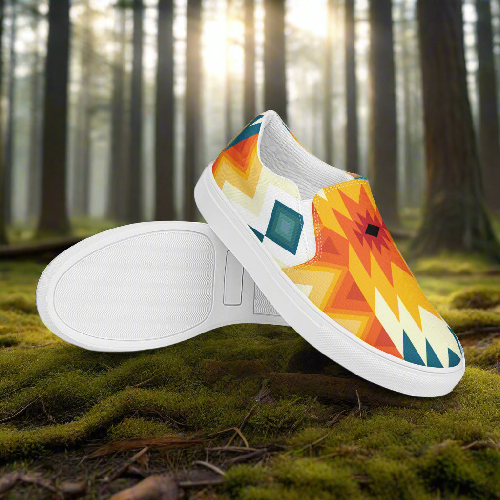 Sundance Southwest Print Slip-on Canvas Shoes with Vibrant Geometric Design for Comfortable Wear
