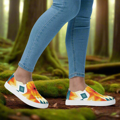 Sundance Southwest Print Slip-on Canvas Shoes in vibrant colors, perfect for casual outings