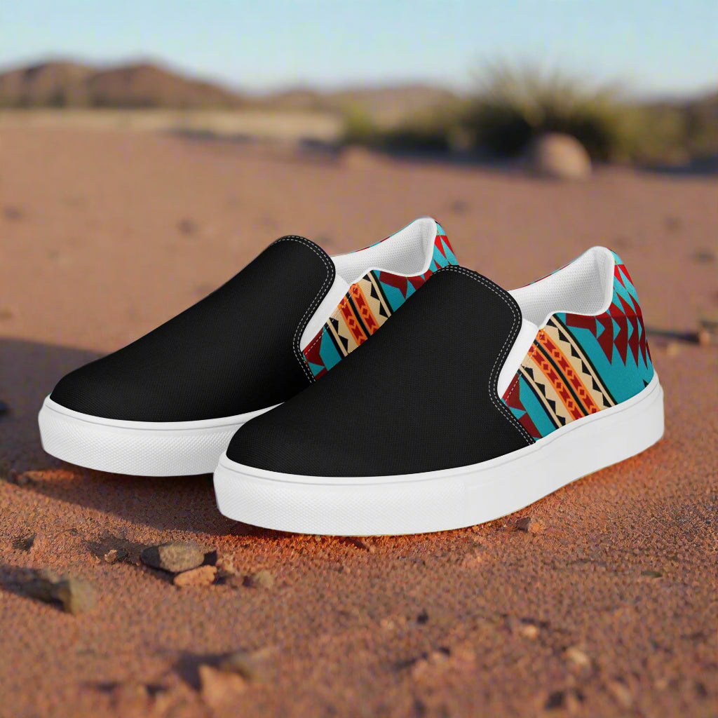 Slip-on Canvas Shoes Taos Two Tone with tribal pattern design and comfortable fit for everyday wear