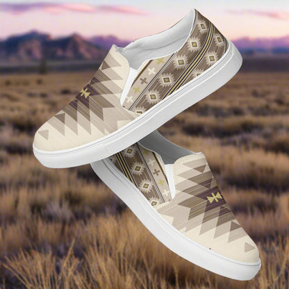 Southwest mens slip-on shoes with tribal pattern design, perfect for casual wear and comfort