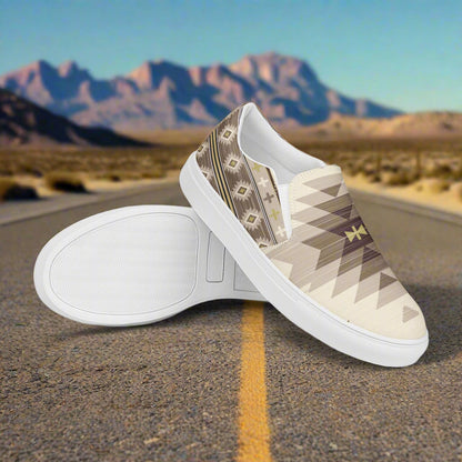 Southwest mens slip-on shoes with a unique geometric design for casual comfort and style
