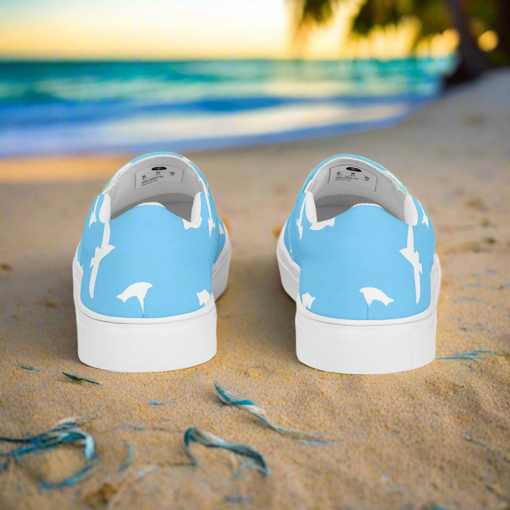 Whitebirds Blue Slip-on Canvas Shoes with a beachy design, perfect for casual summer outings