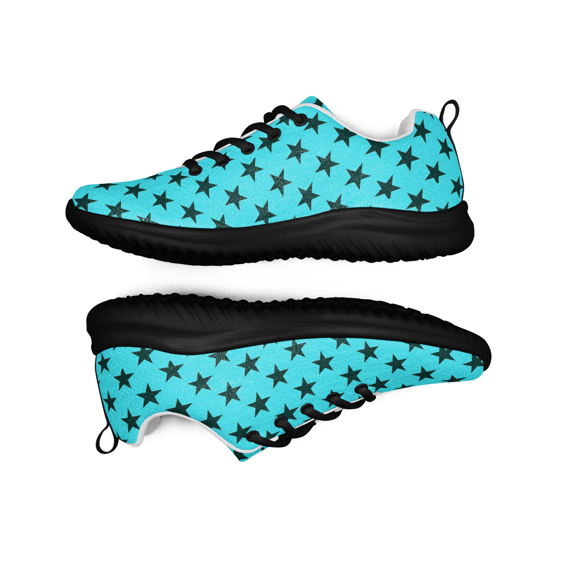 GeoMetro | Women’s Athletic Shoes | Black Stars Teal - WildSage Market