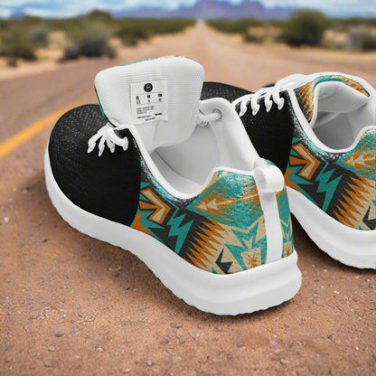 Southwest Print Women’s Custom Athletic Shoes Native American Pattern Two Tone
