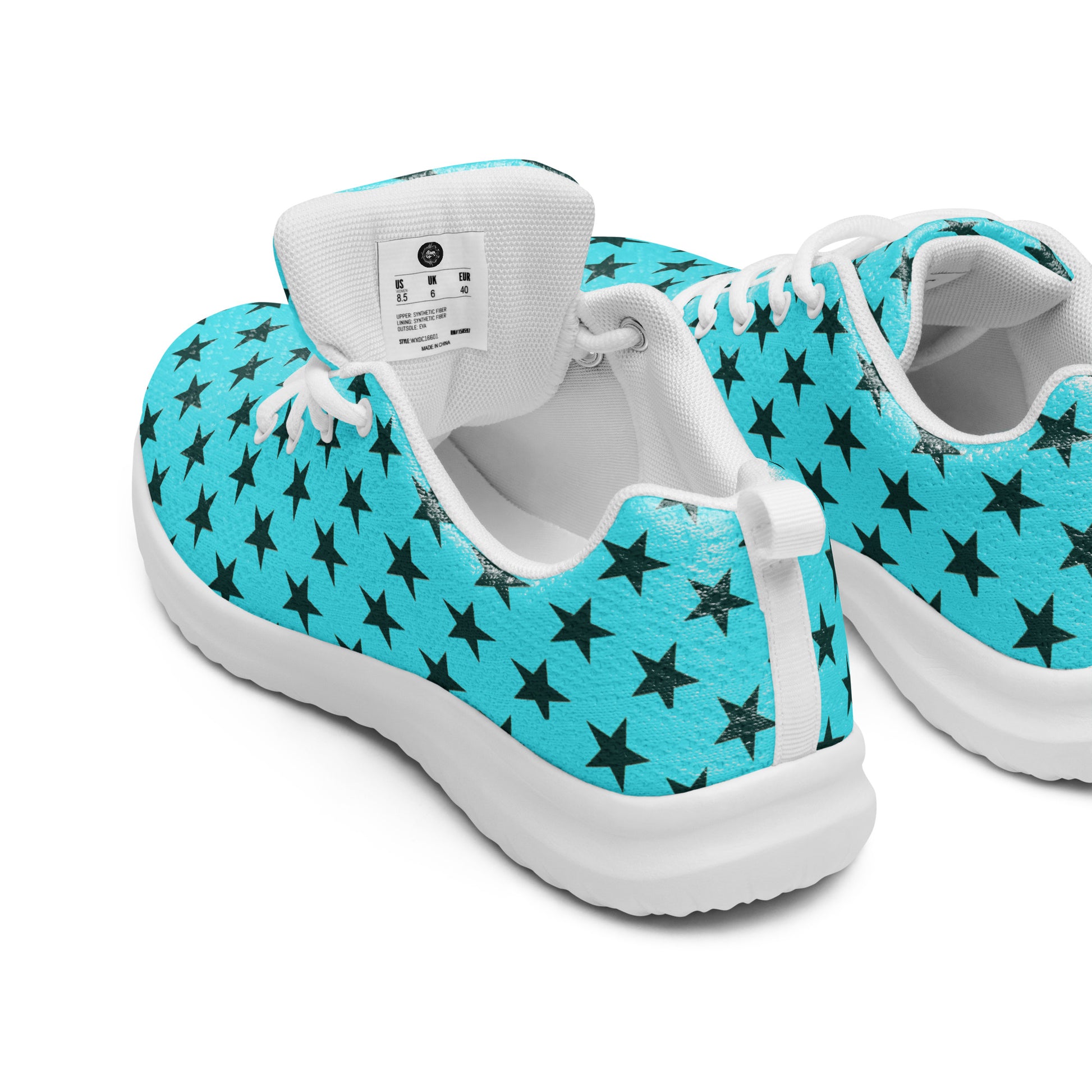 GeoMetro | Women’s Athletic Shoes | Black Stars Teal - WildSage Market