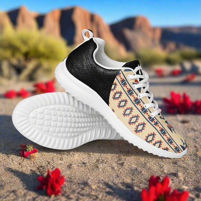 Women’s Southwest Print, Custom Athletic Shoes, Native American Two Tone Pattern