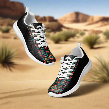 Southwest Women’s Custom Athletic Shoes Native American Pattern Two Tone