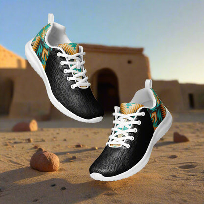 Southwest Print Women’s Custom Athletic Shoes Native American Pattern Two Tone