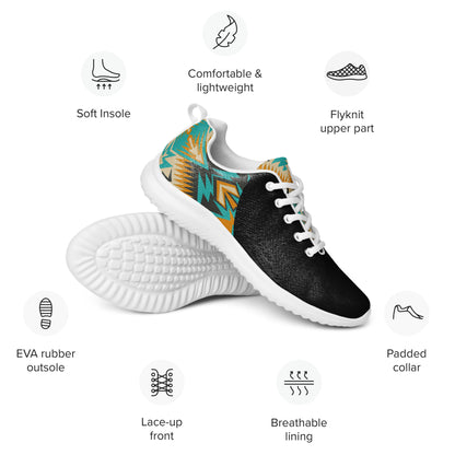 Southwest Print Women’s Custom Athletic Shoes Native American Pattern Two Tone