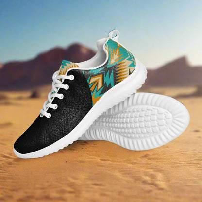 Southwest Print Women’s Custom Athletic Shoes Native American Pattern Two Tone