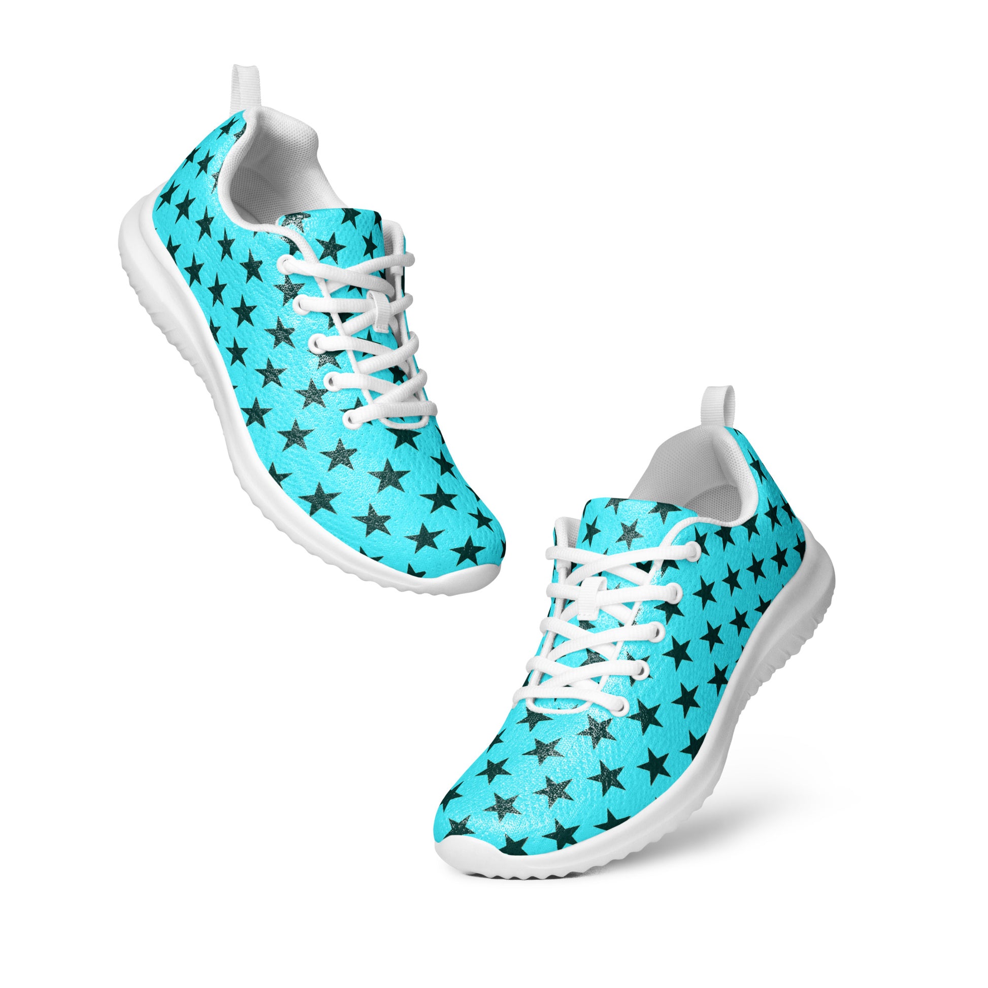 GeoMetro | Women’s Athletic Shoes | Black Stars Teal - WildSage Market