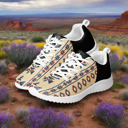 Women’s Southwest Print, Custom Athletic Shoes, Native American Two Tone Pattern