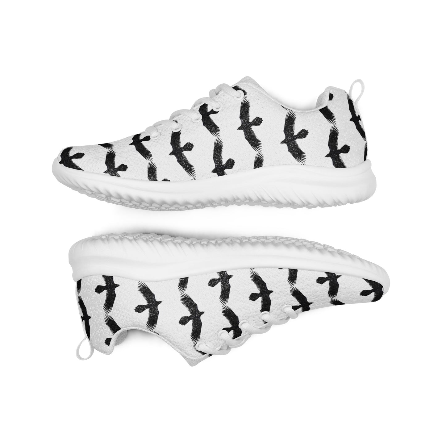 WildSage Market womens black raven pattern athletic shoes with white sole and lightweight design