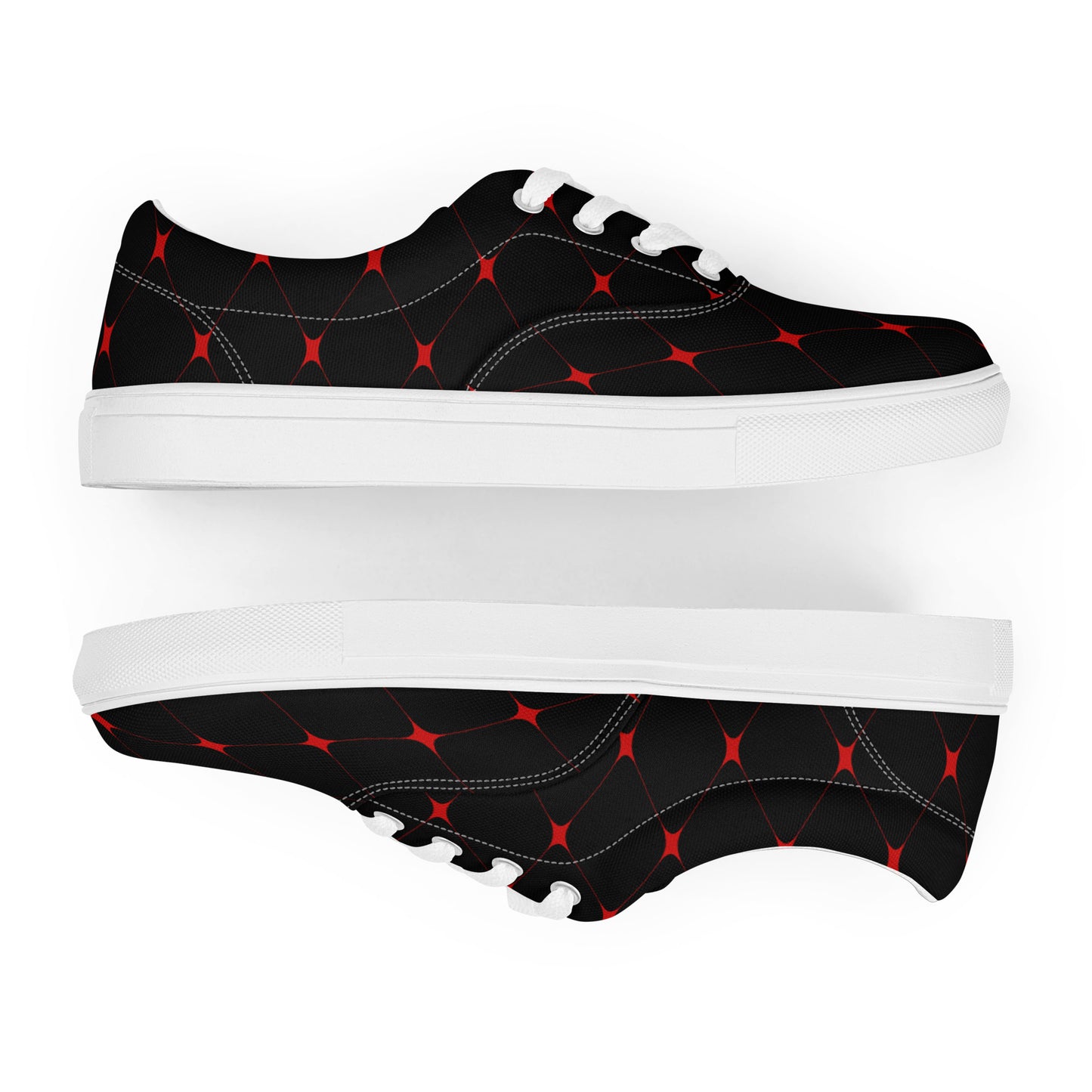 Silk Road | Women’s Lace-up Canvas Shoes | Crimson Diamond