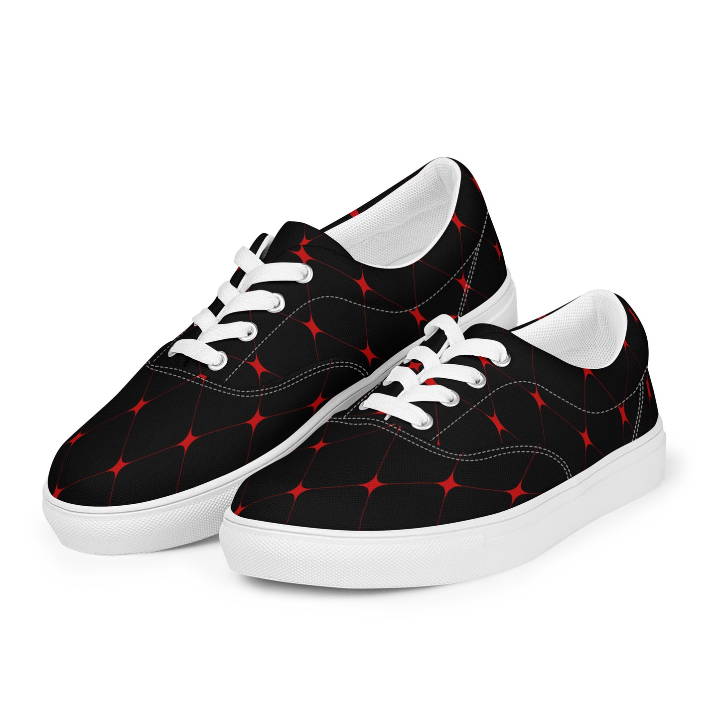 Silk Road | Women’s Lace-up Canvas Shoes | Crimson Diamond