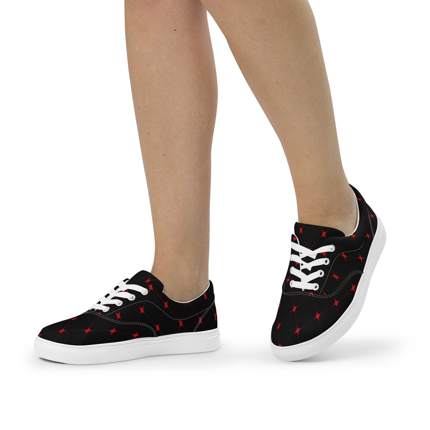 Silk Road | Women’s Lace-up Canvas Shoes | Crimson Diamond