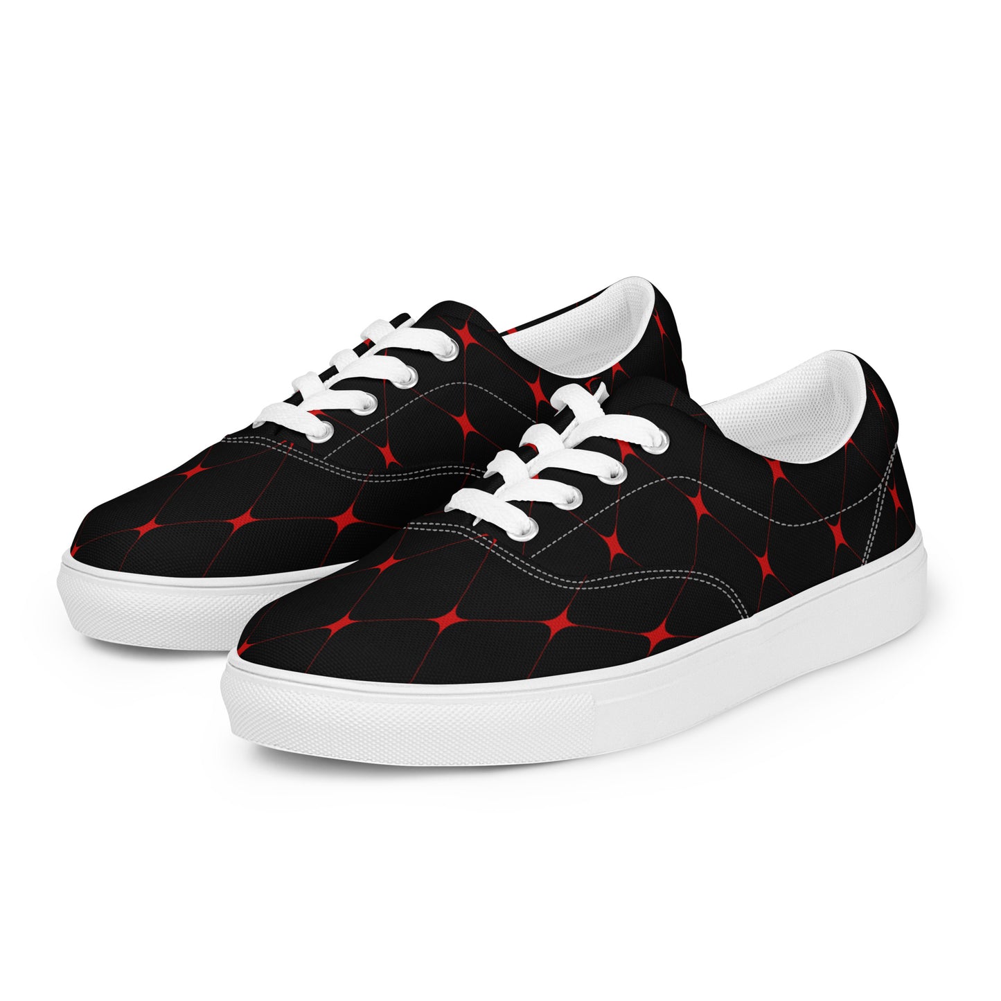 Silk Road | Women’s Lace-up Canvas Shoes | Crimson Diamond