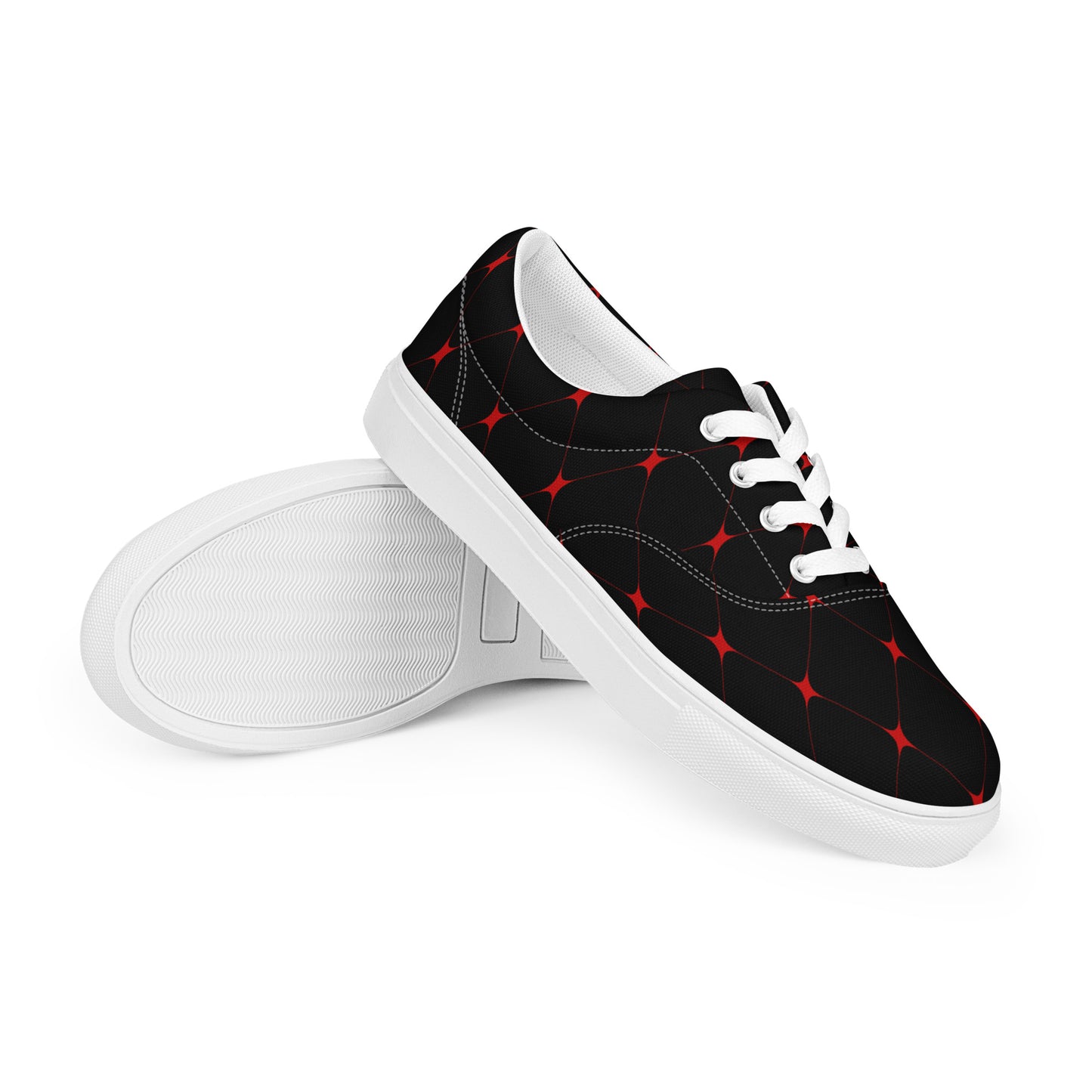 Silk Road | Women’s Lace-up Canvas Shoes | Crimson Diamond