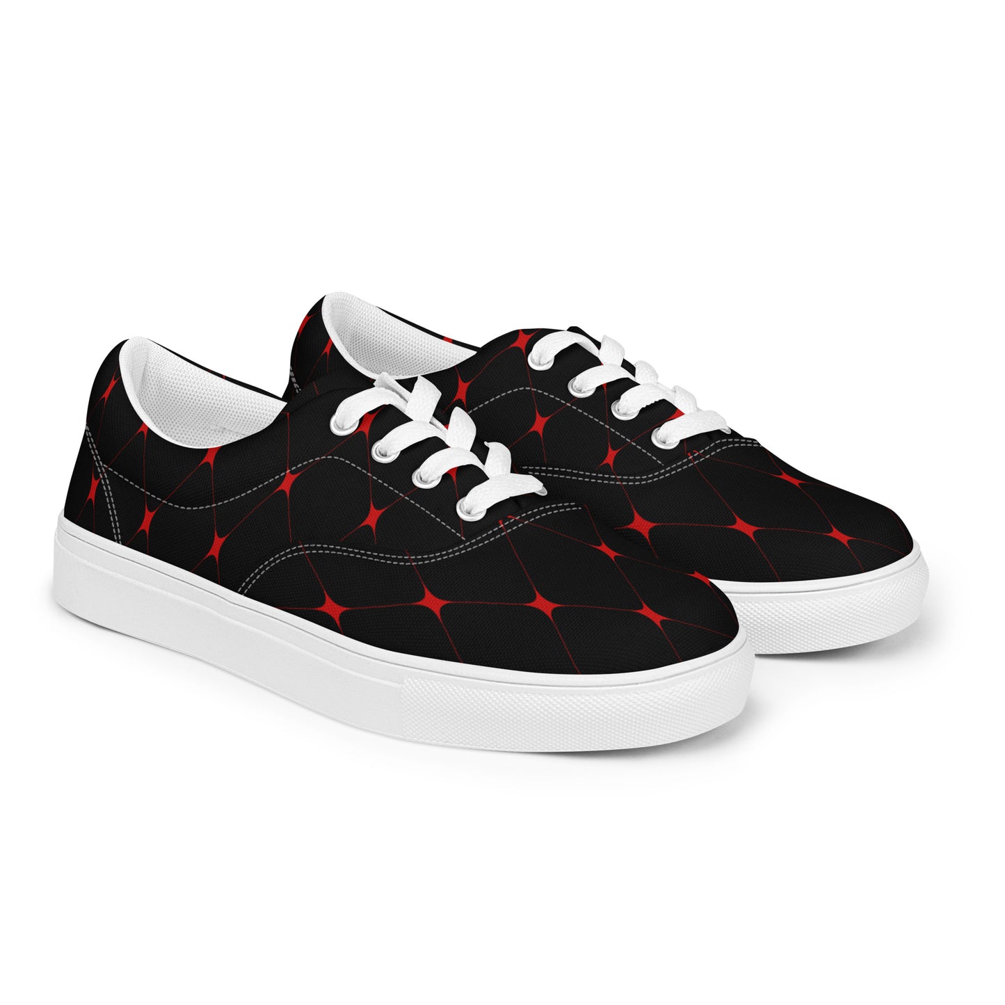 Silk Road | Women’s Lace-up Canvas Shoes | Crimson Diamond