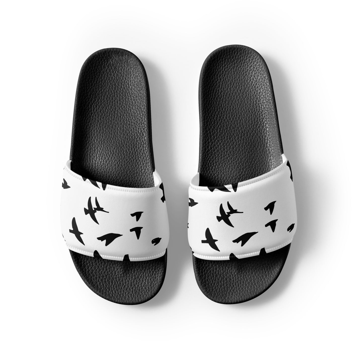 Eden Garden | Women's Slides | Raven Print | White & Black