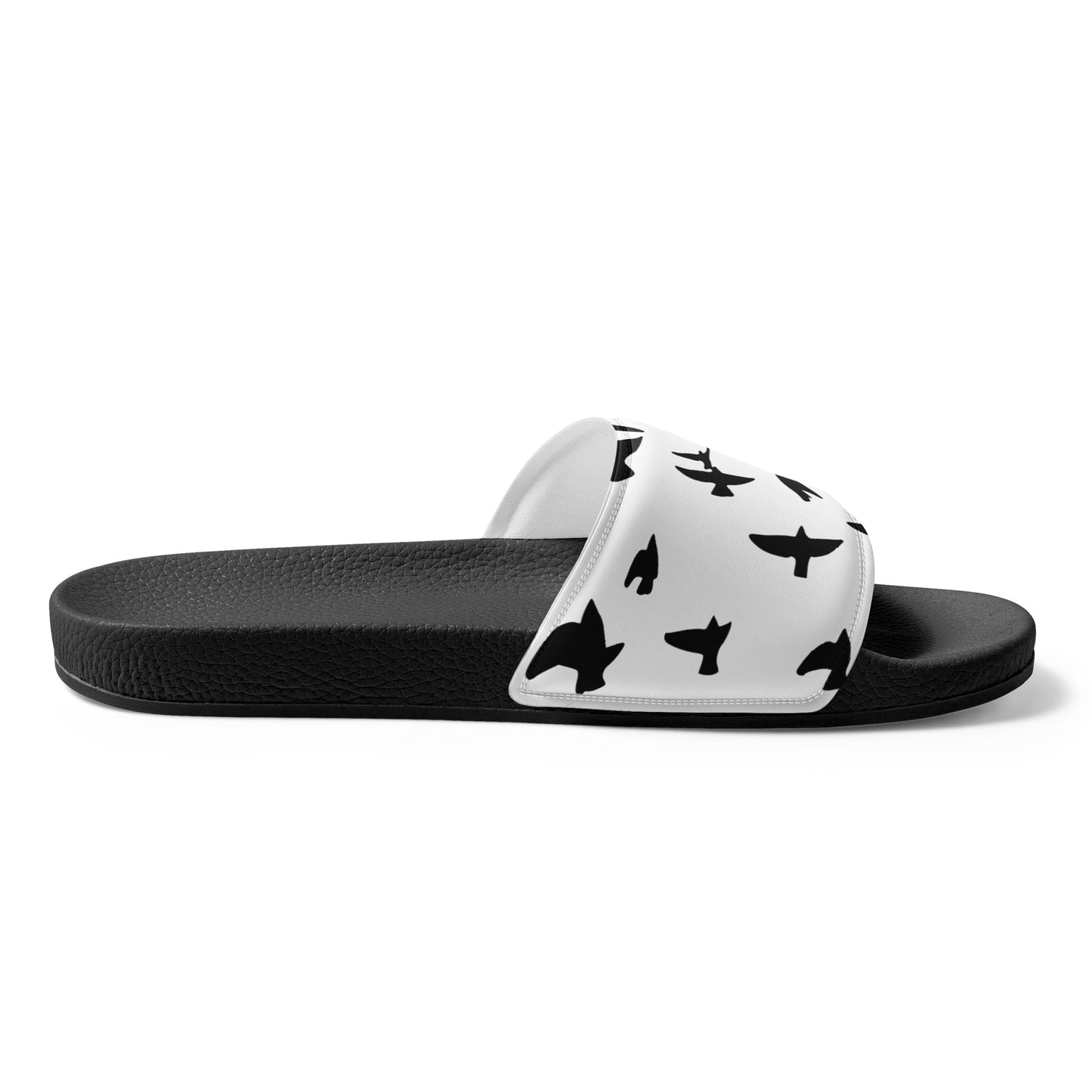 Eden Garden | Women's Slides | Raven Print | White & Black