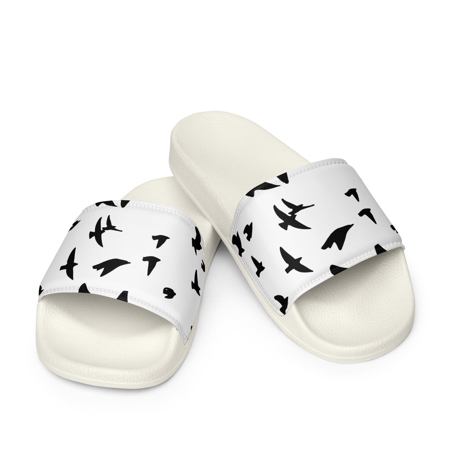 Eden Garden | Women's Slides | Raven Print | White & Black