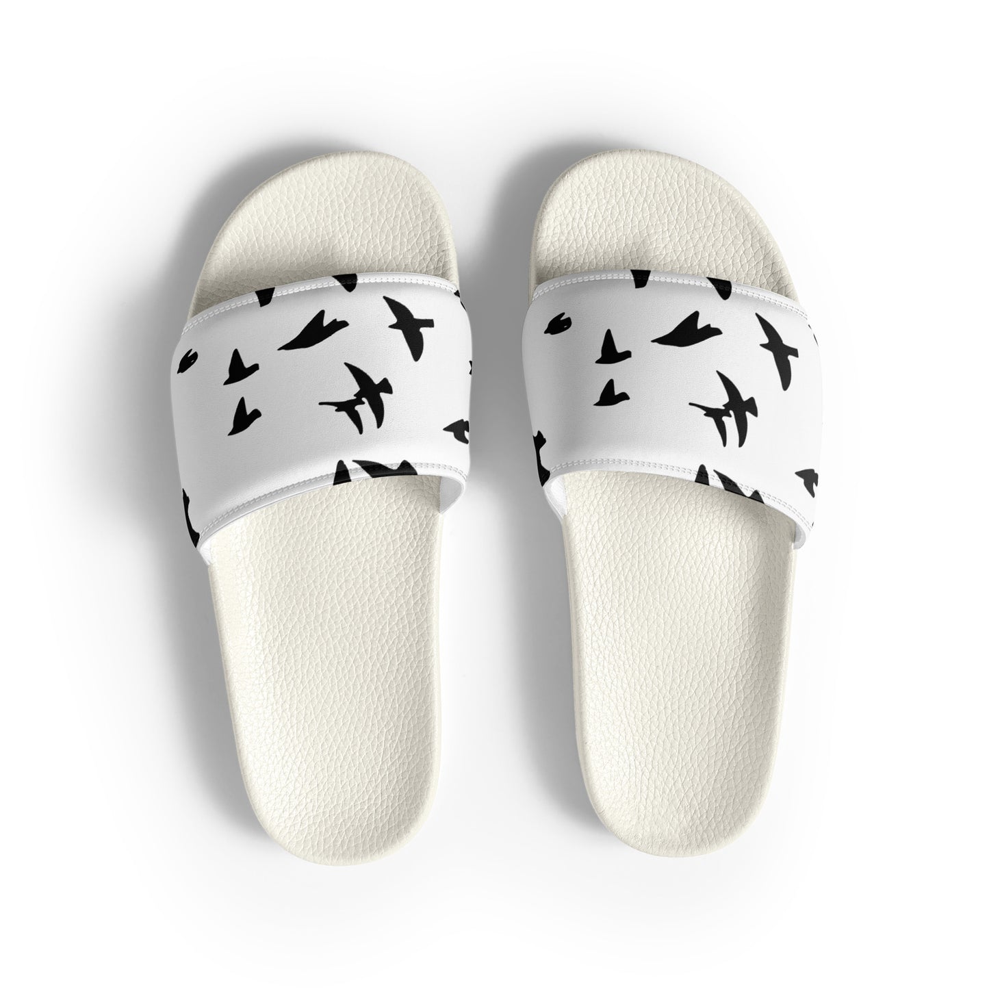 Eden Garden | Women's Slides | Raven Print | White & Black