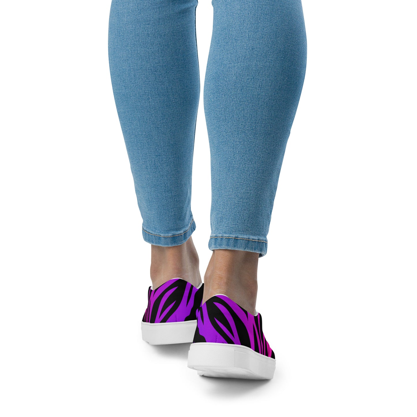 Eden Garden | Women’s Slip-on Canvas Shoes | Purple Zebra