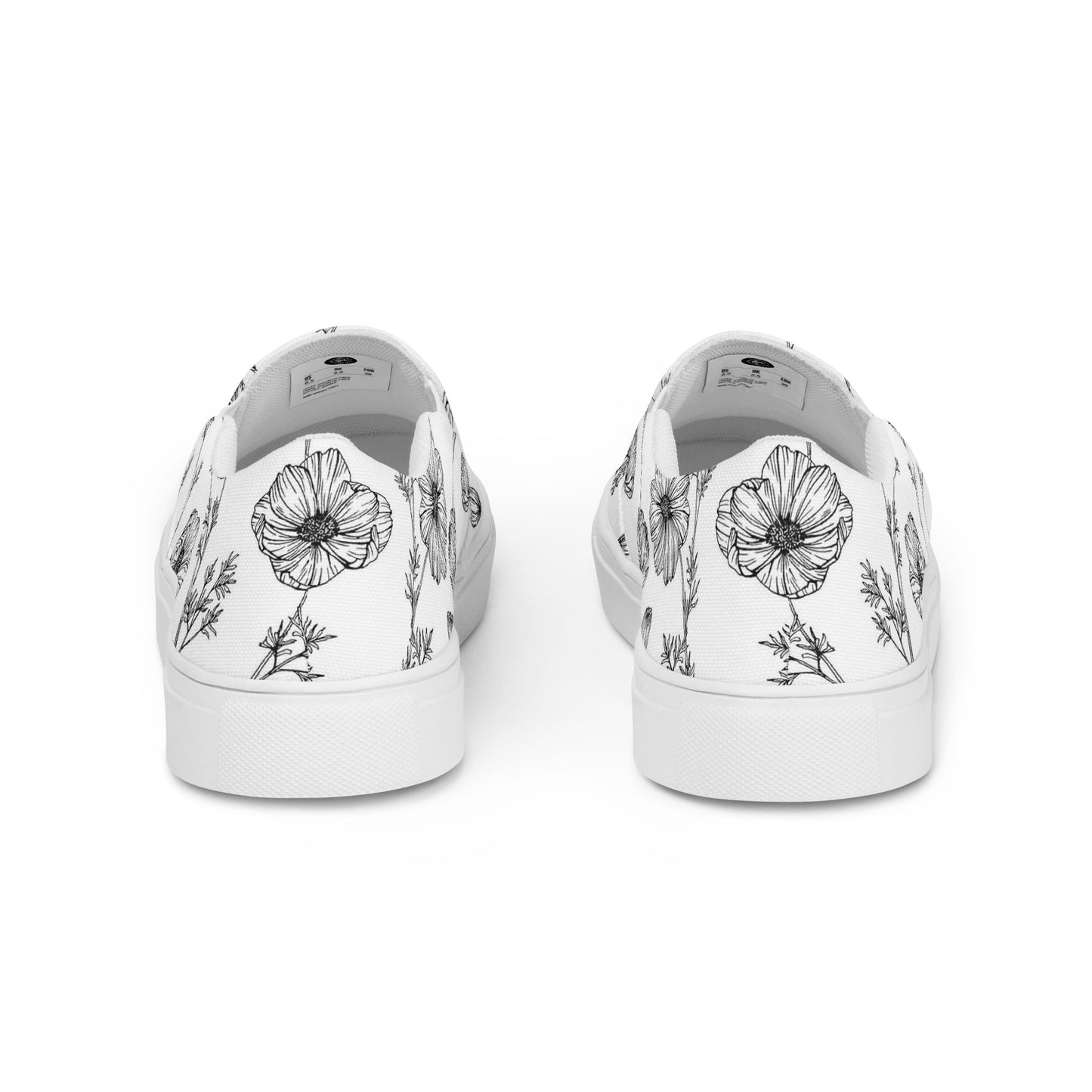 Eden Garden | Women’s Slip-on Canvas Shoes | White Poppy