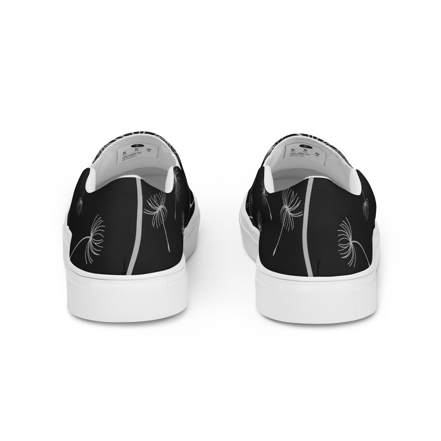 Eden Garden | Women’s Slip-on Canvas Shoes | Black Dandelion