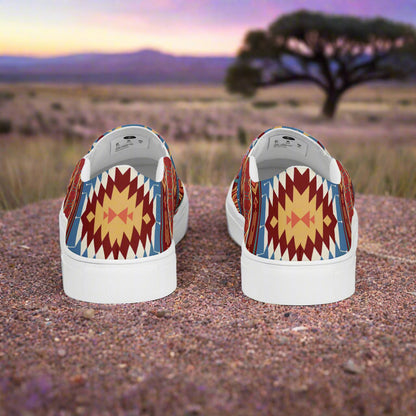 Women’s Southwest Print, Slip-on Canvas Shoes, Native American, Geometric Pattern, Veyo