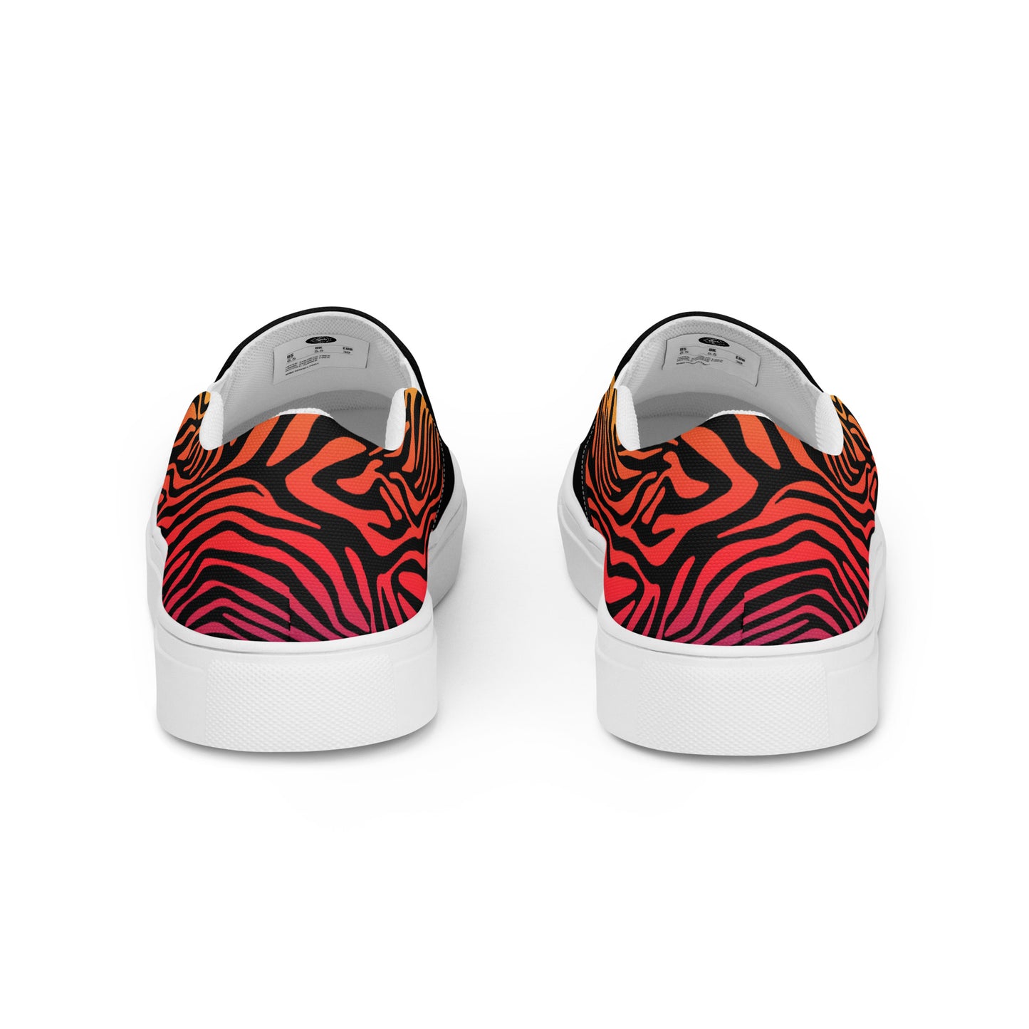 Eden Garden | Women’s Slip-on Canvas Shoes | Rainbow Zebra 2Tone