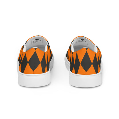 GeoMetro | Women’s Slip-On Canvas Shoes | Harlequin Orange