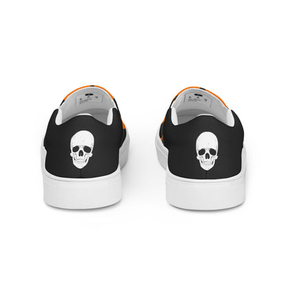 GeoMetro | Women’s Slip-On Canvas Shoes | Harlequin Orange Halftone