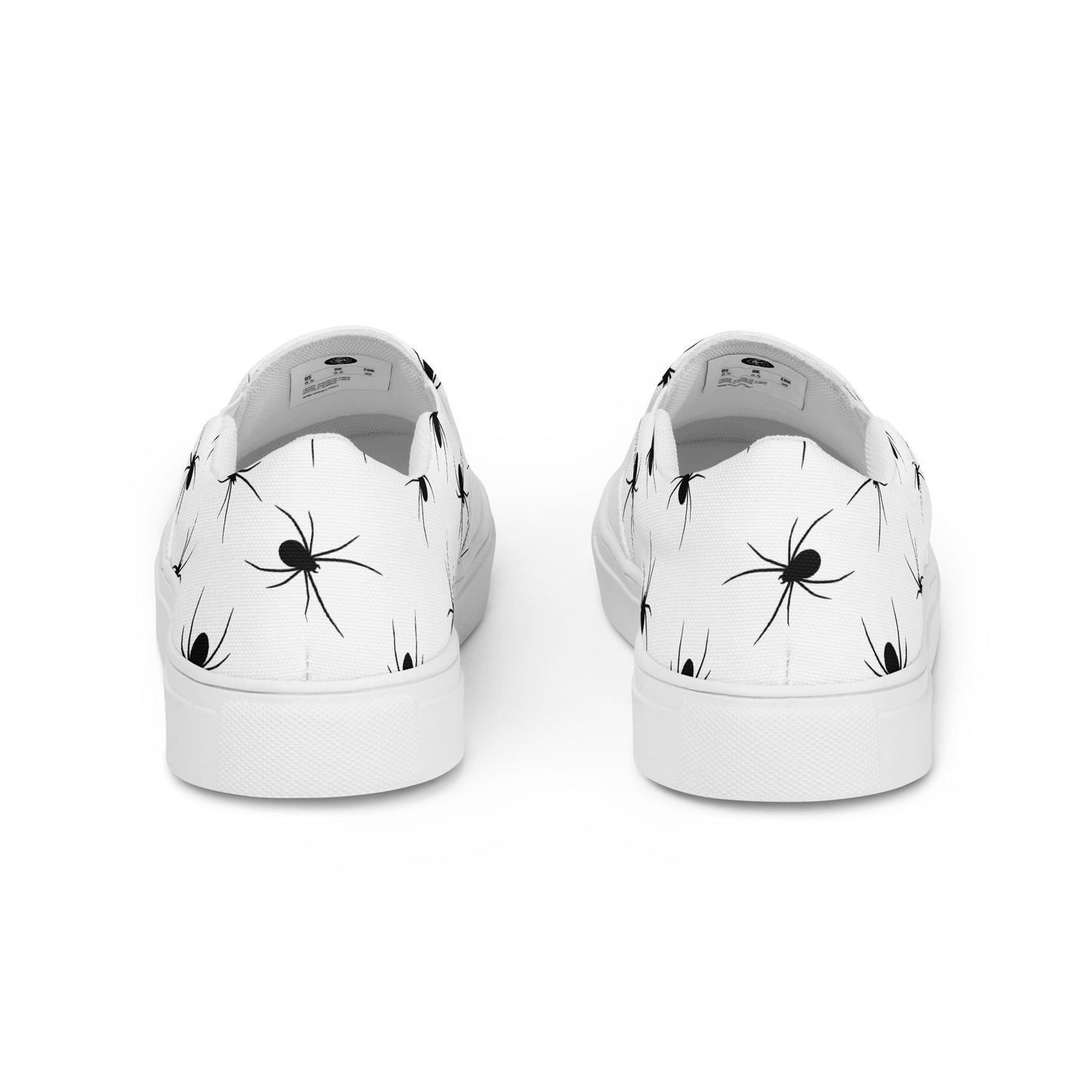 GeoMetro | Women’s Slip-On Canvas Shoes | Black Spiders