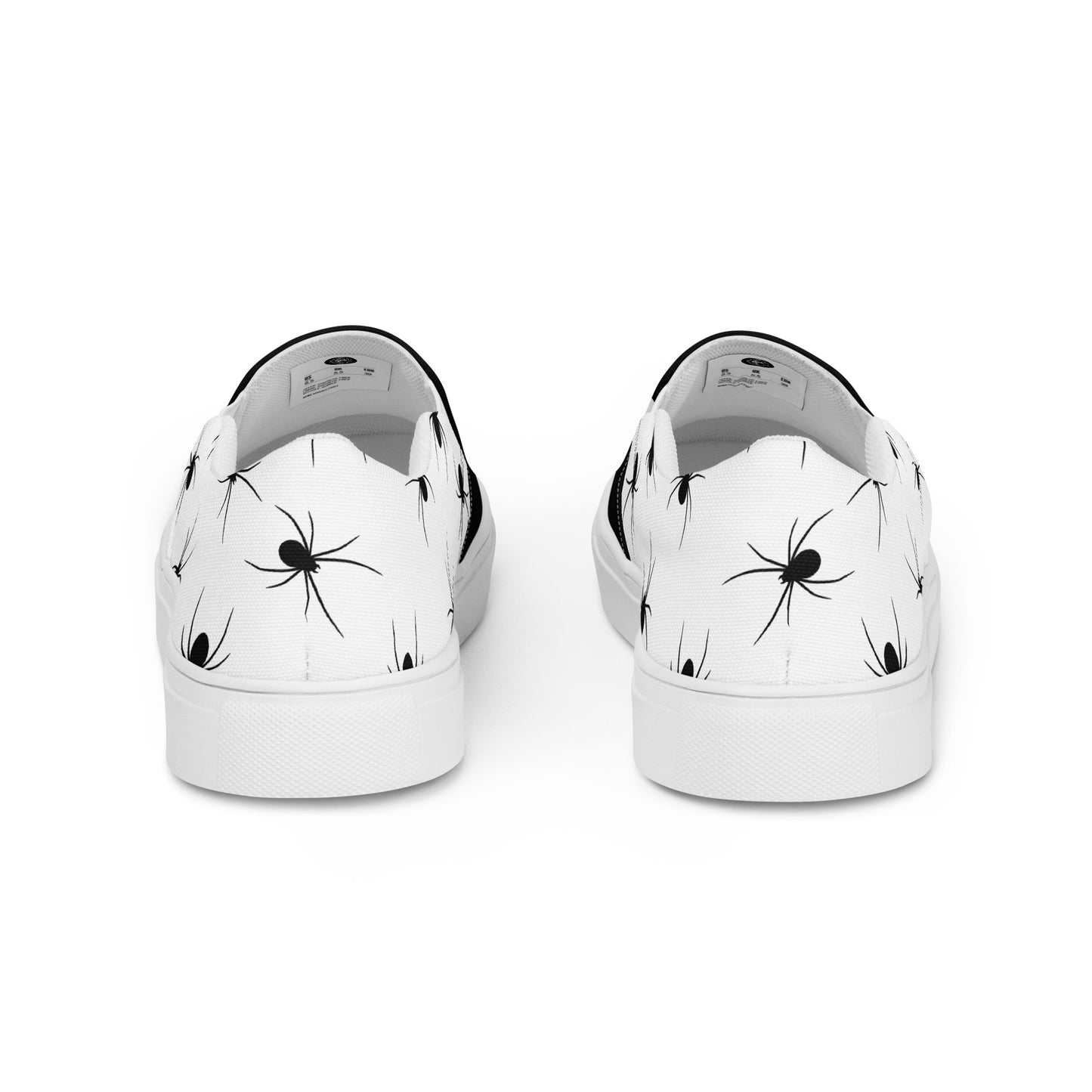 GeoMetro | Women’s Slip-On Canvas Shoes | Black Spiders 2Tone