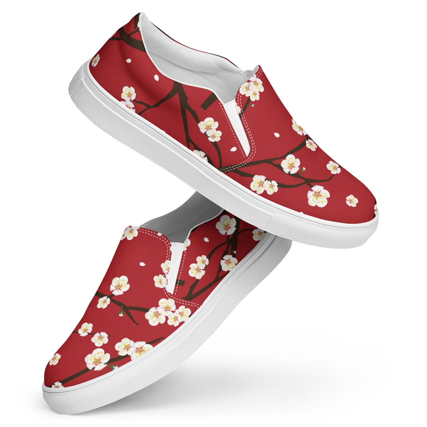 Silk Road | Women’s Slip-on Canvas Shoes | Red Blossom