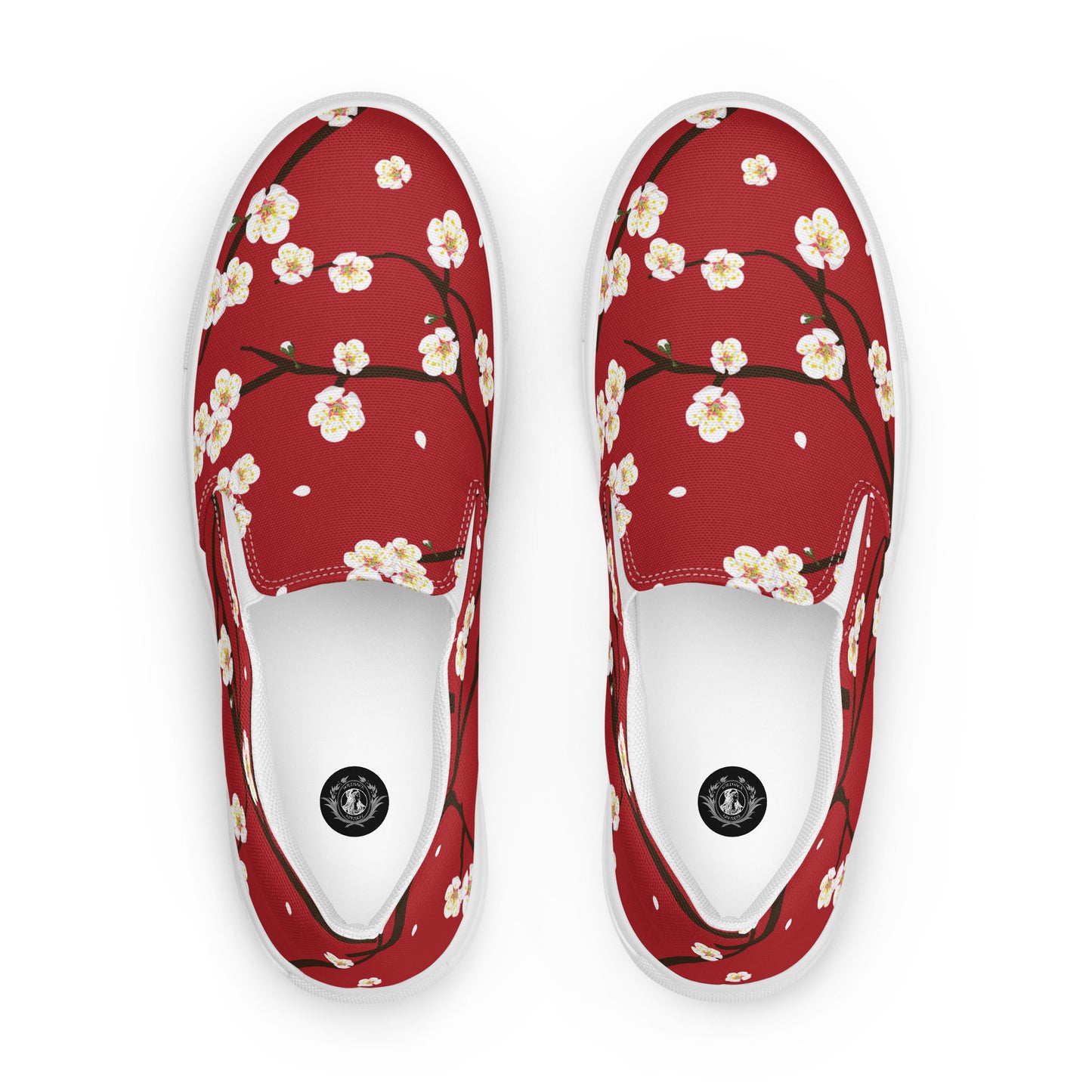 Silk Road | Women’s Slip-on Canvas Shoes | Red Blossom