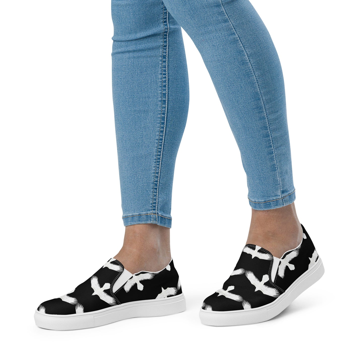 Eden Garden | Women’s Slip-on Canvas Shoes | Raven Print Black